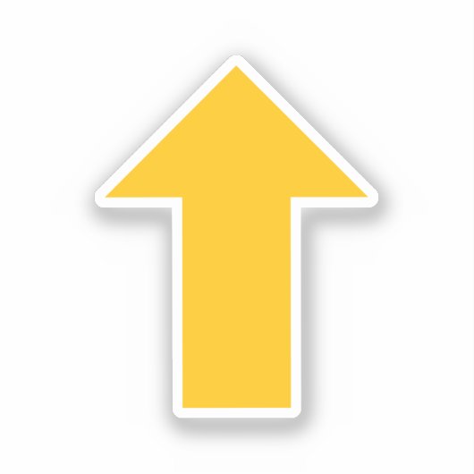 Sticker Indication de direction rotative Flèche jaune (Recto)