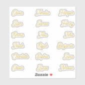 Sticker Individual Names Elegant Gold Calligraphy Script (Feuille)