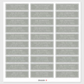 Sticker Individuel Classic Sage Green White Adresse d'hôte (Feuille)