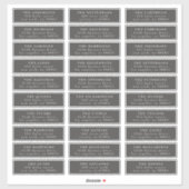 Sticker Individuelle Classique gris foncé blanc Adresse d' (Feuille)