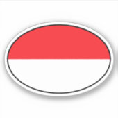 Sticker Indonésie Code pays Stick ovale avec drapeau (Devant)