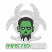 Sticker Infected Area Zombie Warning (Devant)