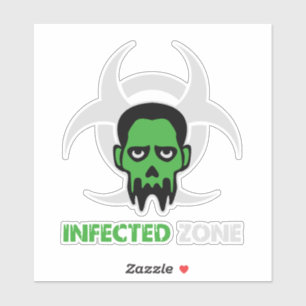 Sticker Infected Area Zombie Warning