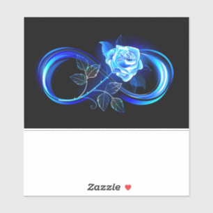 Sticker Infini lumineux avec rose bleue