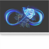 Sticker Infini lumineux avec rose bleue (Devant)