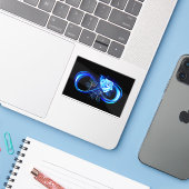 Sticker Infini lumineux avec rose bleue (Ordinateur portable avec iPhone)