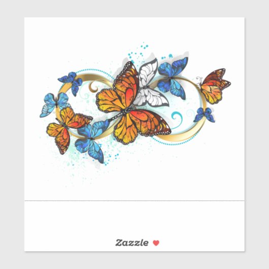 Sticker Infinité de papillons monarques (Feuille)