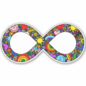 Sticker Infinité Neurodivers Doodle Progrès Fierté Drapeau (Devant)