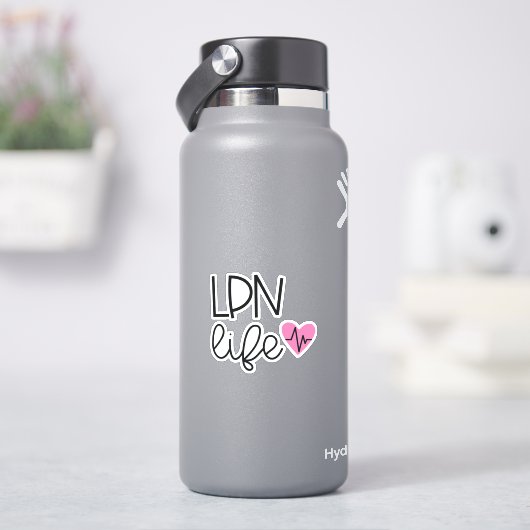 Sticker Infirmière à vie LPN (HydroFlask)