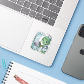 Sticker Infirmière Alien (Ordinateur portable avec iPhone)
