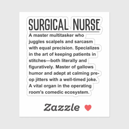 Sticker Infirmière chirurgicale (Feuille)