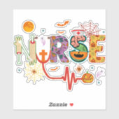 Sticker Infirmière Costume Halloween Stethoscope Pump puls (Feuille)