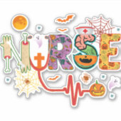 Sticker Infirmière Costume Halloween Stethoscope Pump puls (Devant)