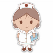 Sticker Infirmière de dessin animé mignonne (Devant)