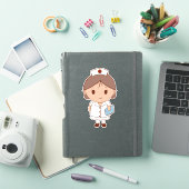 Sticker Infirmière de dessin animé mignonne (Couverture iPad)
