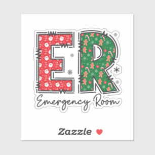 Sticker Infirmière de la salle d'urgence Noël, ÉQUIPE