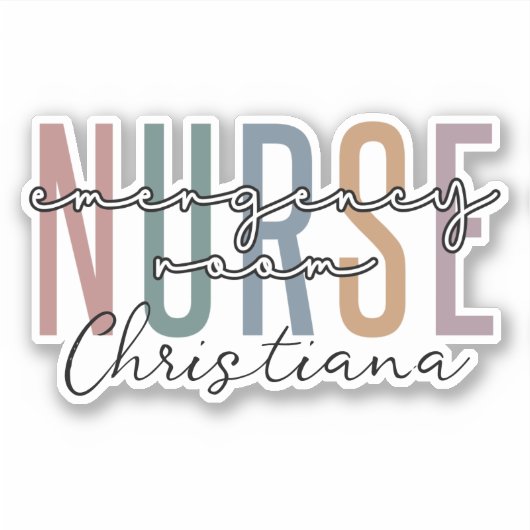 Sticker Infirmière de salle d'urgence personnalisée (Devant)