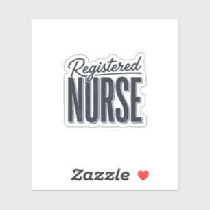 Sticker Infirmière diplômée Script Typographie Vector Desi
