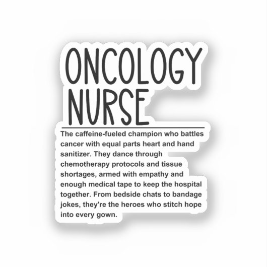 Sticker infirmière en oncologie (Recto)