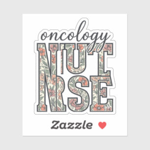 Sticker Infirmière en oncologie Floral Vintage