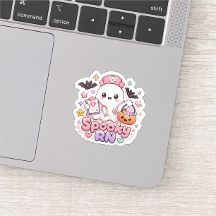 Sticker Infirmière fantôme mignonne Halloween RN effrayant