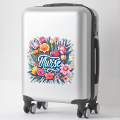 Sticker Infirmière Fleurs Infirmière (Sur valise)