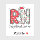 Sticker Infirmière inscrite à Noël RN Santé (Feuille)