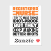 Sticker Infirmière inscrite J'Essaie De Rendre Les Choses  (Feuille)