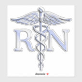 Sticker Infirmière inscrite RN Caduceus Snakes Decor (Feuille)