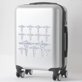 Sticker Infirmière inscrite RN Silver Caduceus (Sur valise)