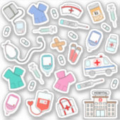 Sticker Infirmière Médecin de la santé Travailleur de l'hô (Devant)