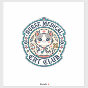 Sticker Infirmière médicale chat drôle conception amateur 