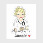 Sticker Infirmière ou aidante de soins personnalisée (Feuille)