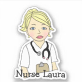 Sticker Infirmière ou aidante de soins personnalisée (Devant)