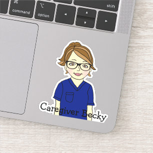 Sticker Infirmière ou aidante personnalisée Nom