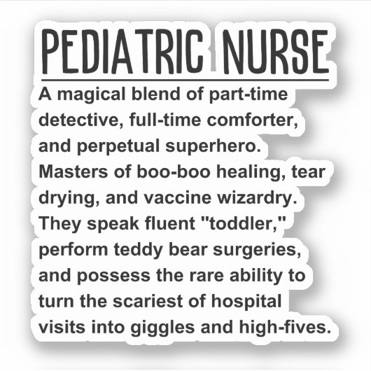 Sticker infirmière pédiatrique (Devant)