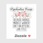 Sticker Infirmière psychique, cadeau pour infirmière psych (Feuille)