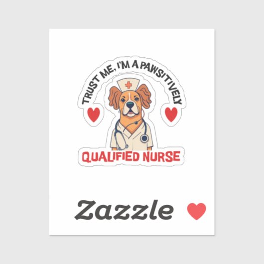 Sticker Infirmière qualifiée Pawsitively (Feuille)