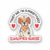 Sticker Infirmière Qualifiée Pawsitivement (Recto)