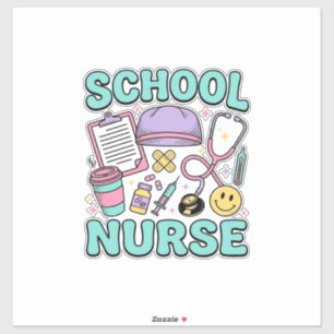 Sticker Infirmière scolaire chemise vintage design de coll