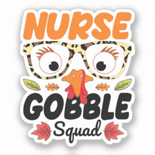 Sticker Infirmière Turquie Gobble Squad Infirmière Lover D