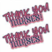 Sticker Infirmières Mercis ! Bleu Rouge (Devant)