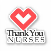 Sticker Infirmières Mercis | Coeur rouge (Devant)