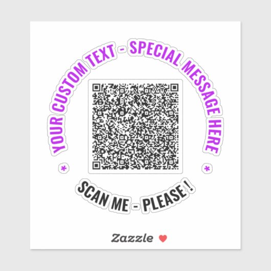 Sticker Info d'analyse de code QR personnalisée Votre stic (Feuille)