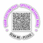 Sticker Info d'analyse de code QR personnalisée Votre stic (Devant)