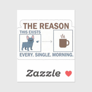 Sticker Infographie drôle sur le café et les bouledogues f