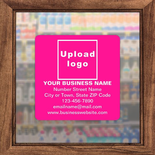 Sticker Information d'affaires sur le grand Carré rose Vin