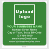 Sticker Information d'affaires sur le grand Carré vert Vin (Feuille)