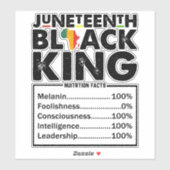 Sticker Informations nutritionnelles Juneteenth Black King (Feuille)