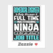 Sticker Ingénieur biomédical Titre de l'emploi Compétences (Feuille)